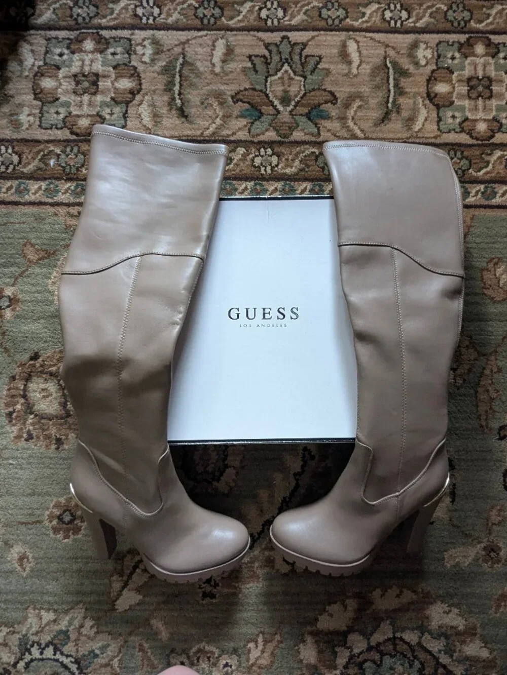 NWT: Guess Taylin Thigh High Taupe Boots - Size 9.5M